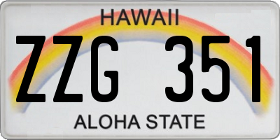 HI license plate ZZG351