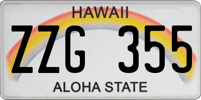HI license plate ZZG355