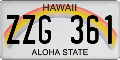 HI license plate ZZG361