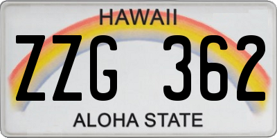 HI license plate ZZG362