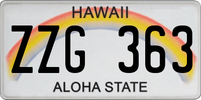HI license plate ZZG363