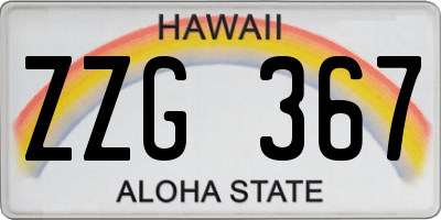 HI license plate ZZG367