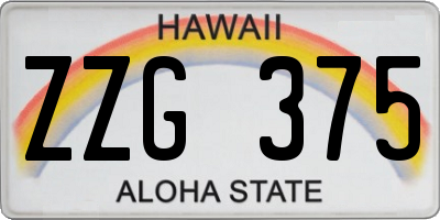 HI license plate ZZG375