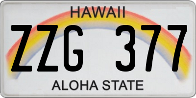HI license plate ZZG377