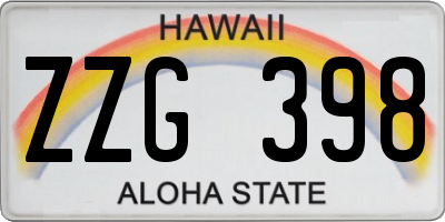 HI license plate ZZG398