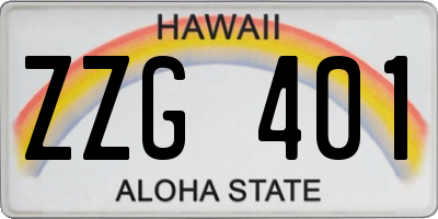 HI license plate ZZG401