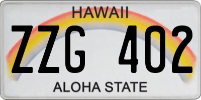 HI license plate ZZG402