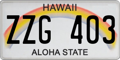 HI license plate ZZG403