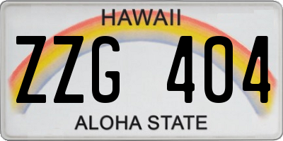 HI license plate ZZG404