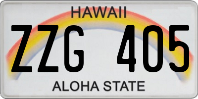 HI license plate ZZG405