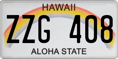 HI license plate ZZG408