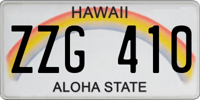 HI license plate ZZG410