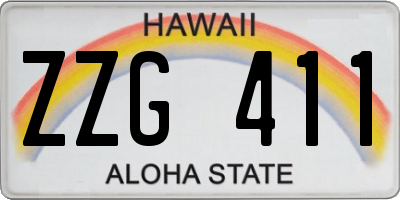 HI license plate ZZG411