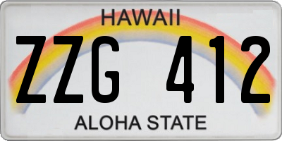 HI license plate ZZG412