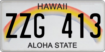 HI license plate ZZG413