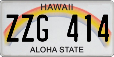 HI license plate ZZG414