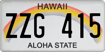 HI license plate ZZG415