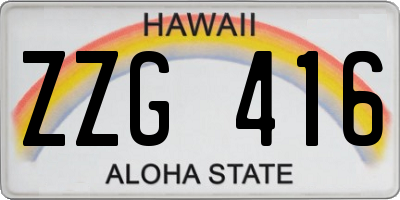 HI license plate ZZG416