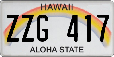 HI license plate ZZG417