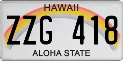 HI license plate ZZG418