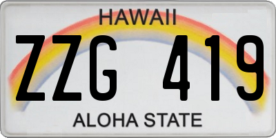 HI license plate ZZG419