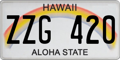 HI license plate ZZG420