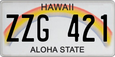 HI license plate ZZG421