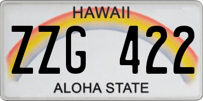 HI license plate ZZG422