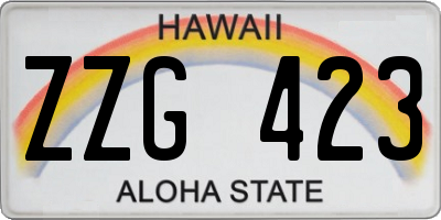 HI license plate ZZG423