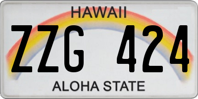 HI license plate ZZG424