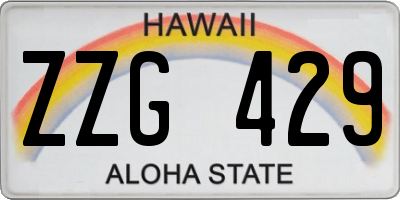 HI license plate ZZG429