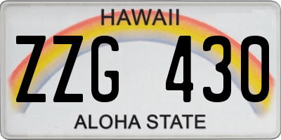 HI license plate ZZG430