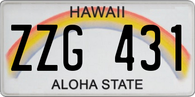 HI license plate ZZG431