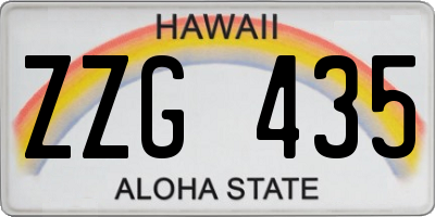 HI license plate ZZG435