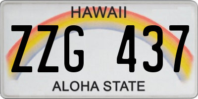 HI license plate ZZG437