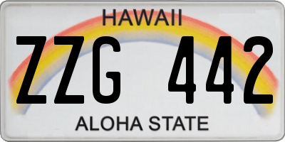 HI license plate ZZG442