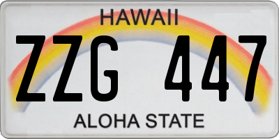 HI license plate ZZG447