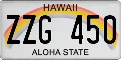 HI license plate ZZG450