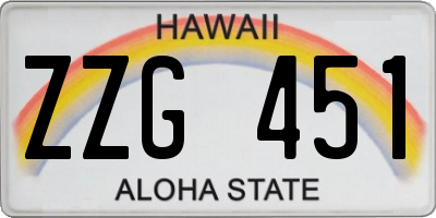 HI license plate ZZG451