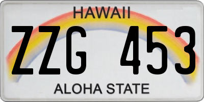 HI license plate ZZG453