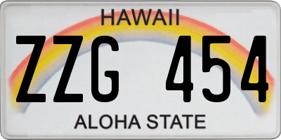 HI license plate ZZG454