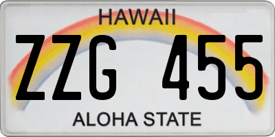 HI license plate ZZG455