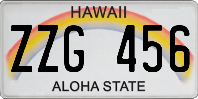 HI license plate ZZG456