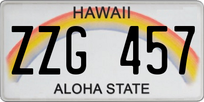 HI license plate ZZG457