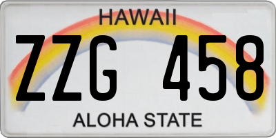 HI license plate ZZG458