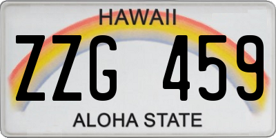 HI license plate ZZG459