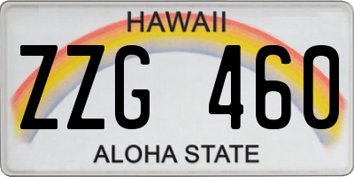 HI license plate ZZG460