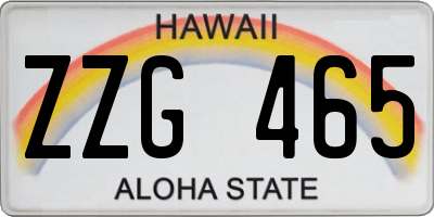 HI license plate ZZG465