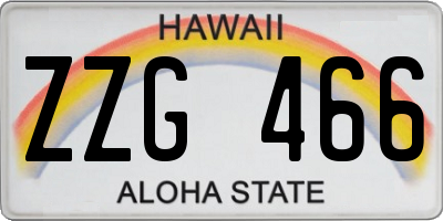 HI license plate ZZG466