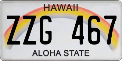 HI license plate ZZG467